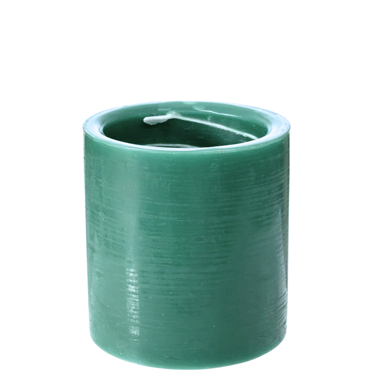 a medium, green  spiral light candle in the balsam and cedar scent.