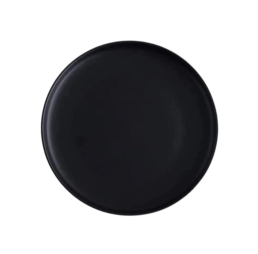 Matte Black Porcelain Candle Plate