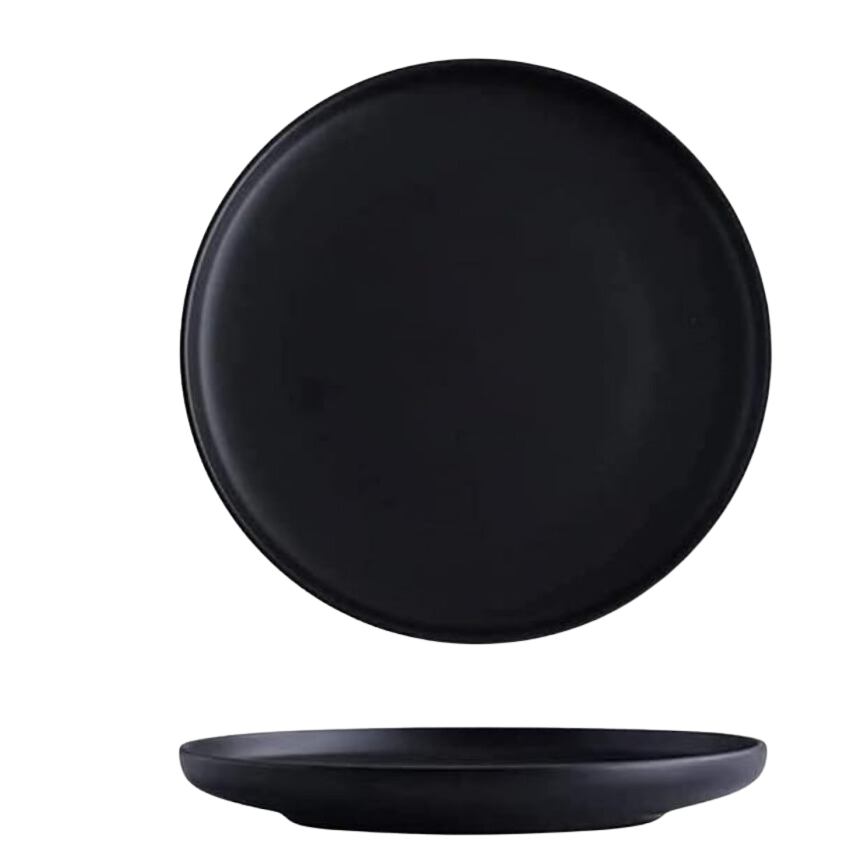 Matte Black Porcelain Candle Plate